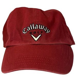 Callaway Adjustable Maroon Cotton Golf Ball Cap